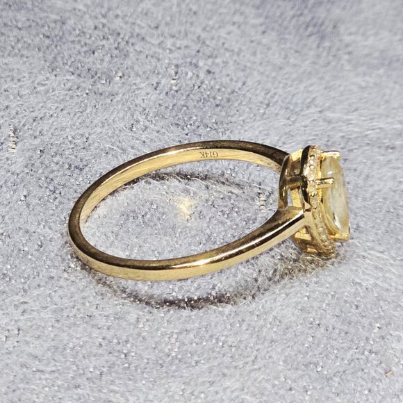 14K Yellow Gold Triple Moonstone Alexandrite CZ Ring Set Sz 9 - Picture 5 of 10